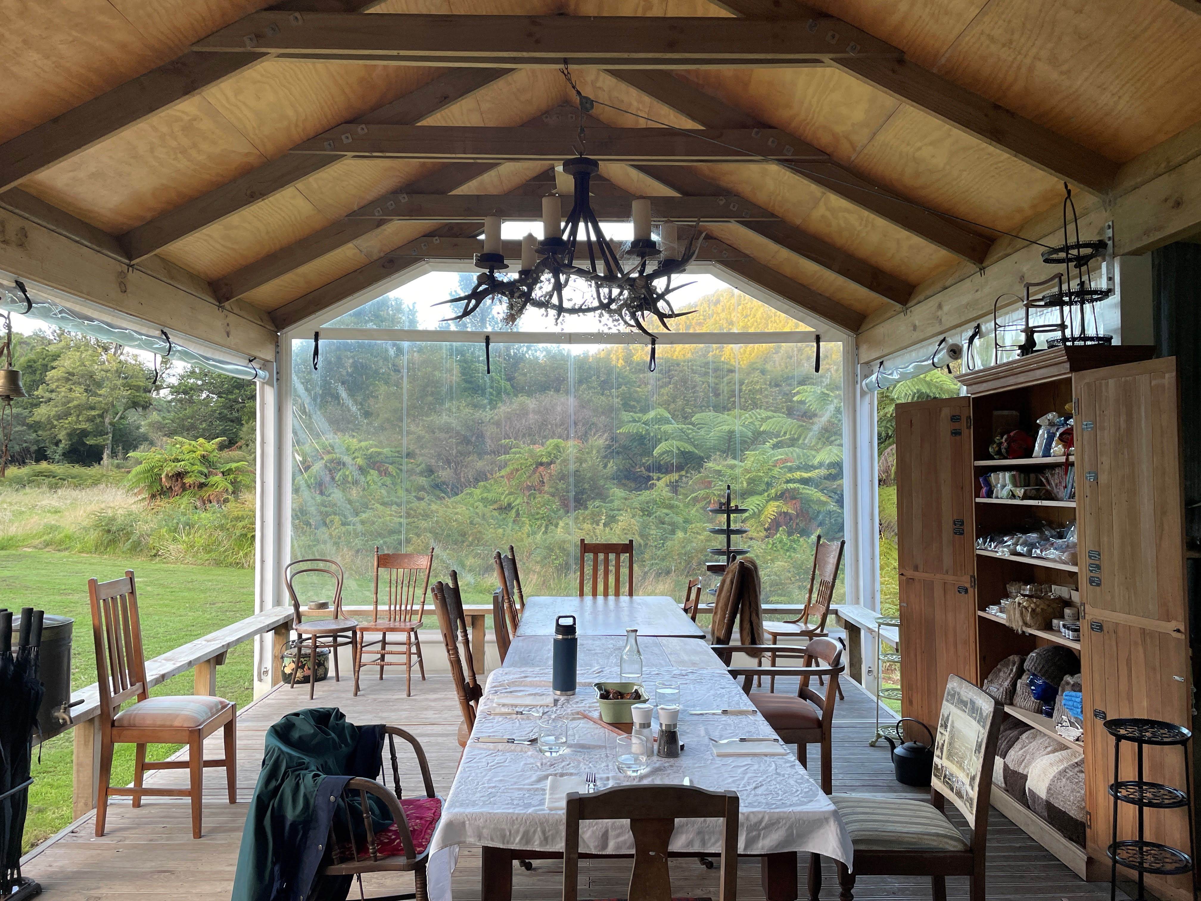 Dining area at Posh Pioneers Ruapehu NZ.jpg